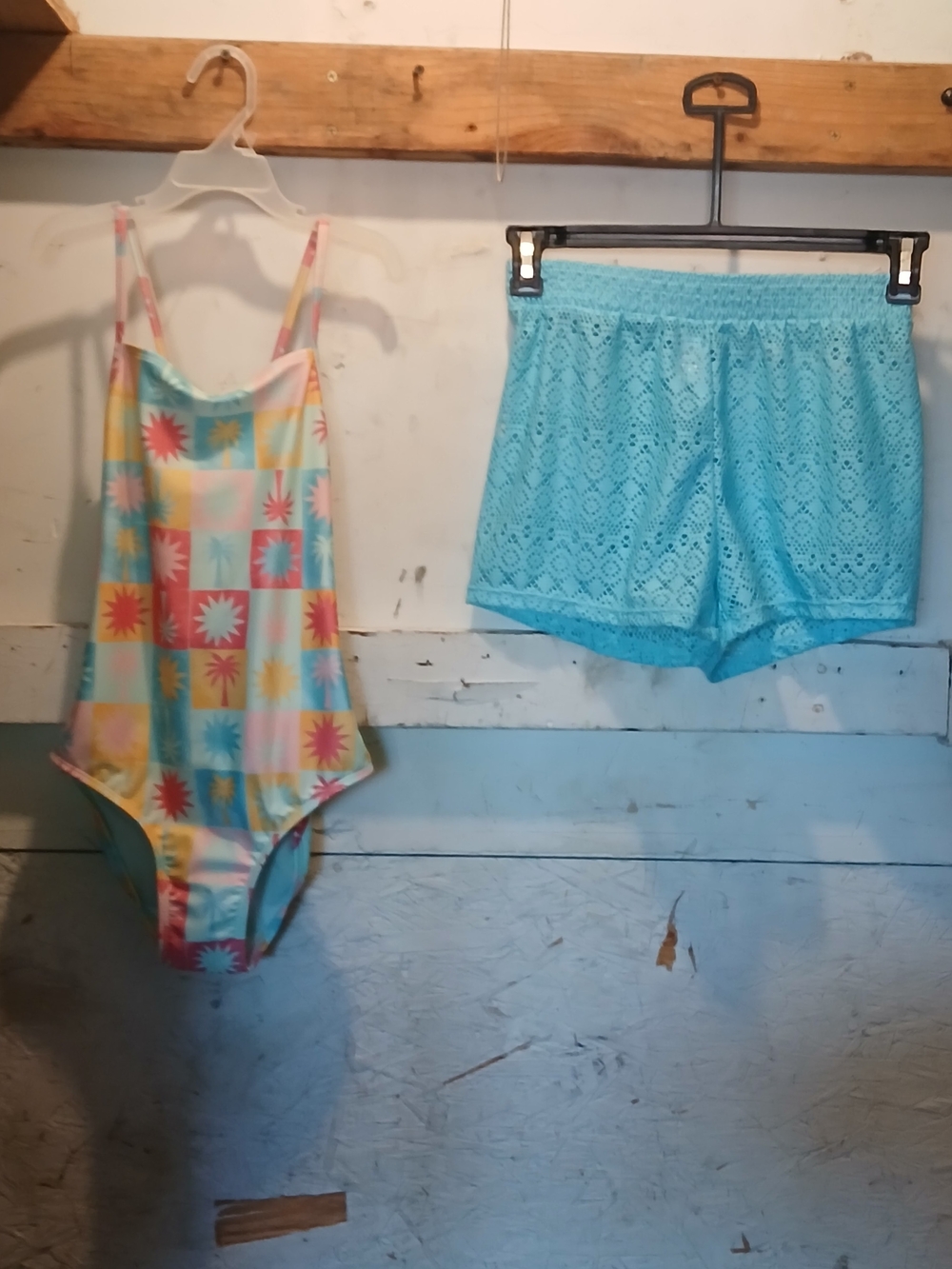 Girls Cat & Jack Swimsuit And Shorts Size 14 And 10/12